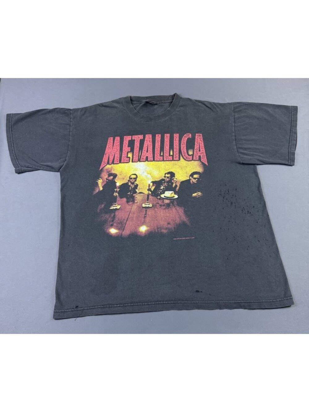 Rare Vintage 90s Metallica Load Tour Rock Concert Promo Sun Fade Giant Tag XL